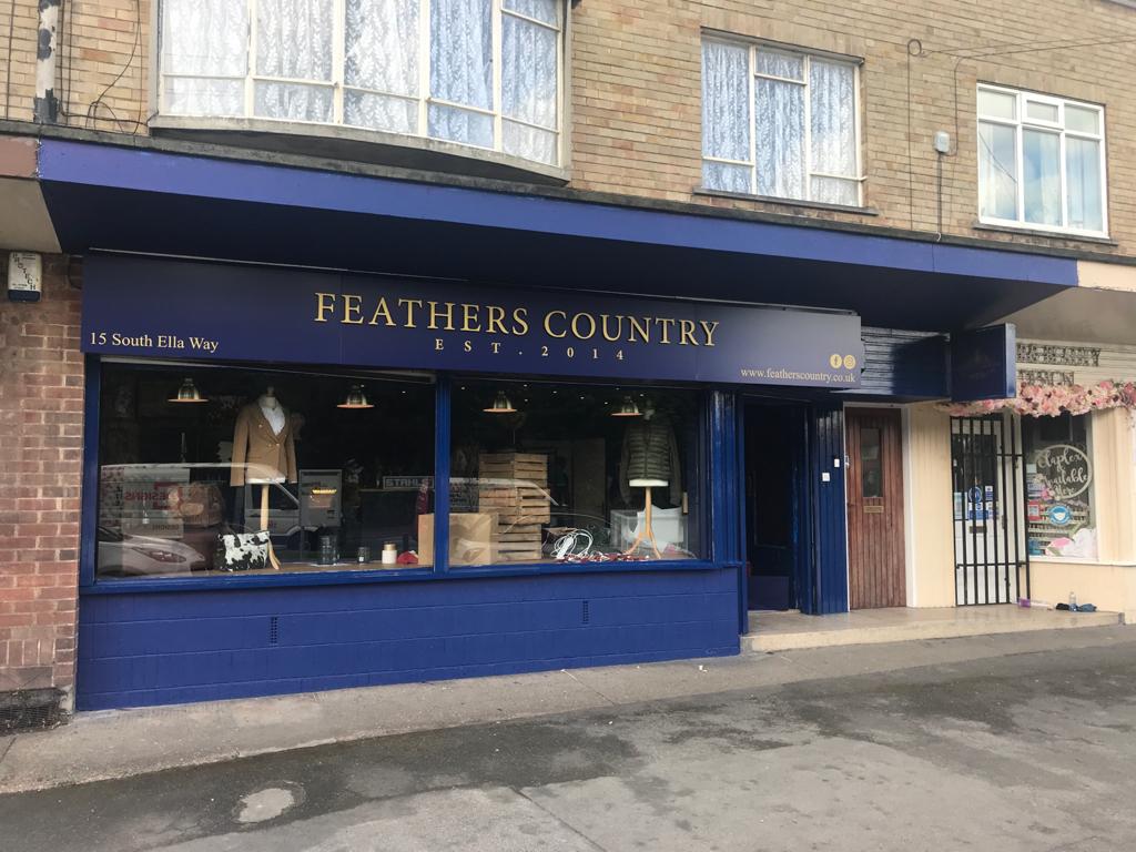 Feathers Country Shop Front Signage by Business 101